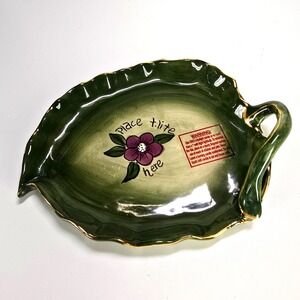 Blue Sky T Lite Candle Dish With Handle Place t. lite here Floral Design